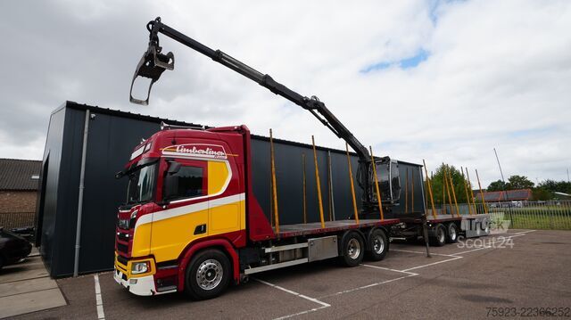 Kranwagen Scania R 580 V8 6X4 LOGTRANSPORT COMBI WITH KESLA 2112...