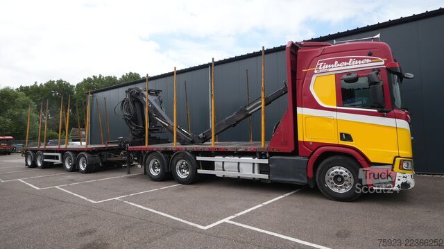 Kranwagen Scania R 580 V8 6X4 LOGTRANSPORT COMBI WITH KESLA 2112...