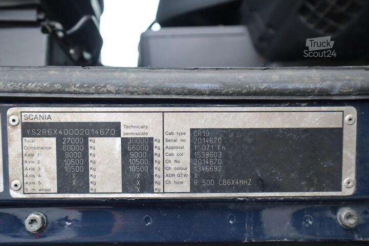 Kipper Scania R500 V8 6X4 FULL STEEL BIG AXLES RETARDER EURO 3