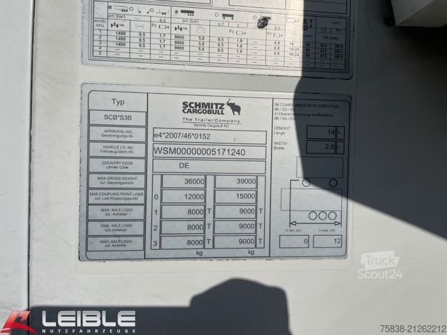 Reefer semitrailer SCHMITZ CARGOBULL SKO 24*Doppelstock*Blumenbreit*Liftachse*