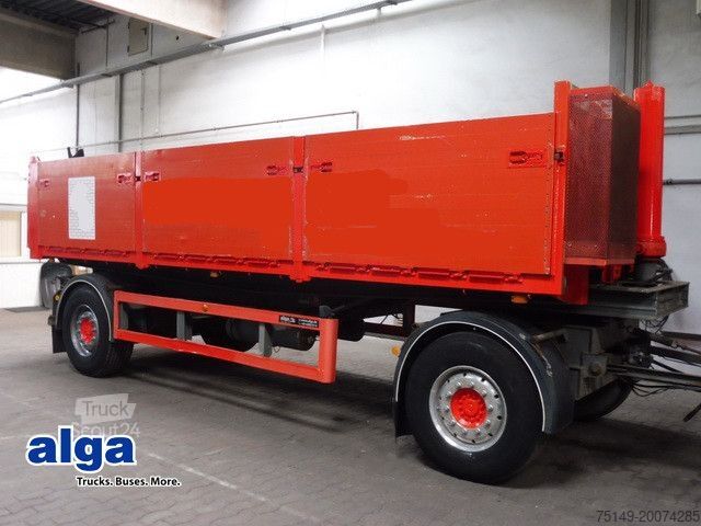 Dreiseitenkipper Anhänger  KWB A-182, Hinterkipper, Alu-Chassis, 16m³, SAF