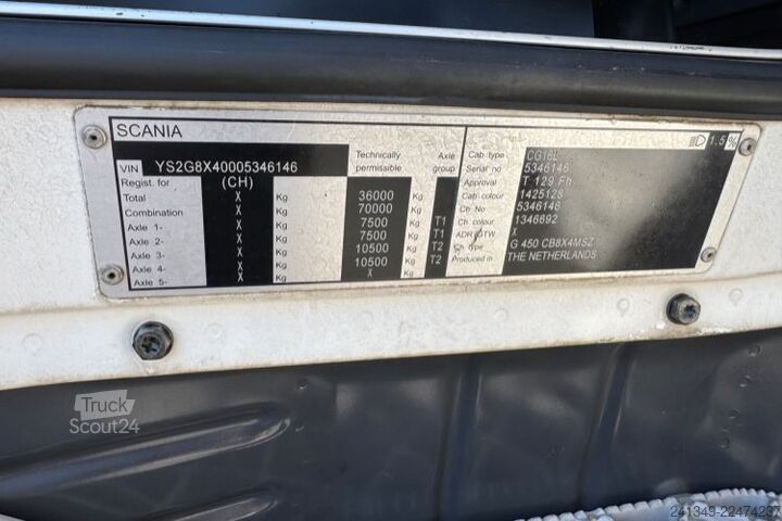 شاحنة خلاطة خرسانة SCANIA G450 8x4 SWS Mischer/Kipper