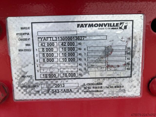 Semiremorcă cu platformă joasă FAYMONVILLE F-S43-1ABA / hydr. Hubbed / Funk / Seilwinde