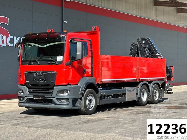 Camion cu platformă MAN TGS 26.430 6x2LL Baustoffp./ HIAB 228 Lenk/Lift