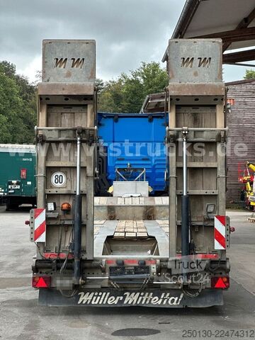 Semiremorcă cu platformă joasă MÜLLER-MITTELTAL TS3 Rm Lenk/Lift Radmulden Hydraulik/Rampen