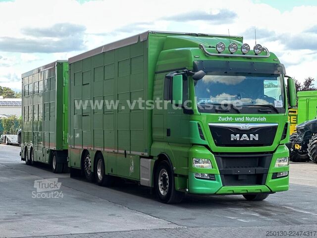 Camion pentru transport bovine MAN TGX 26.440 6x2 3.Stock Cuppers Komplett-Zug
