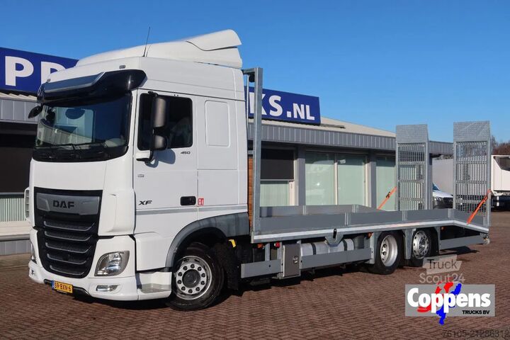 Car transporter DAF XF 450 6x2 Oprijwagen vloerhoogte 100 cm + 2x  ...