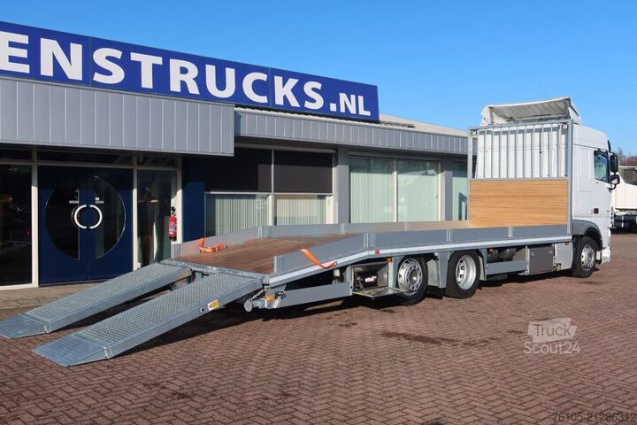 Car transporter DAF XF 450 6x2 Oprijwagen vloerhoogte 100 cm + 2x  ...