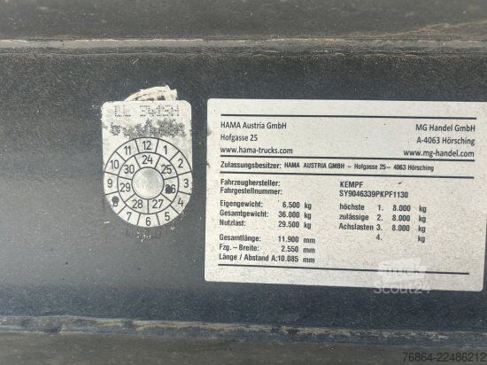 Kiperska poluprikolica KEMPF SKM 39 ALU-KASTENMULDE 55M³ ROLLPLANE