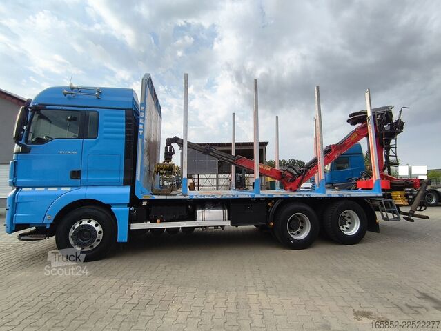 Veículo de madeira MAN TGX 26.500 Holz-LKW TÜV NEU Holztransporter m P...