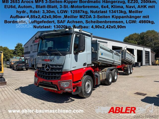 Dreiseitenkipper LKW MERCEDES-BENZ 2653 3.S.K Meiller Kippanhänger