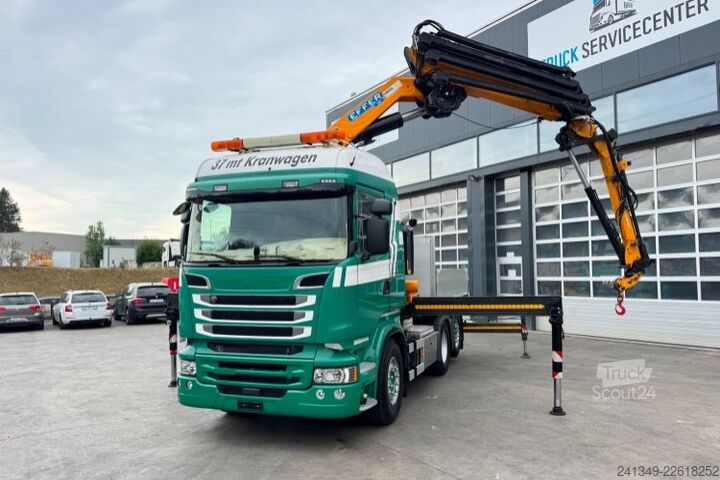 Grue montée sur camion SCANIA R520 V8 6x2 Effer 370 Flyjib & Seilwinde