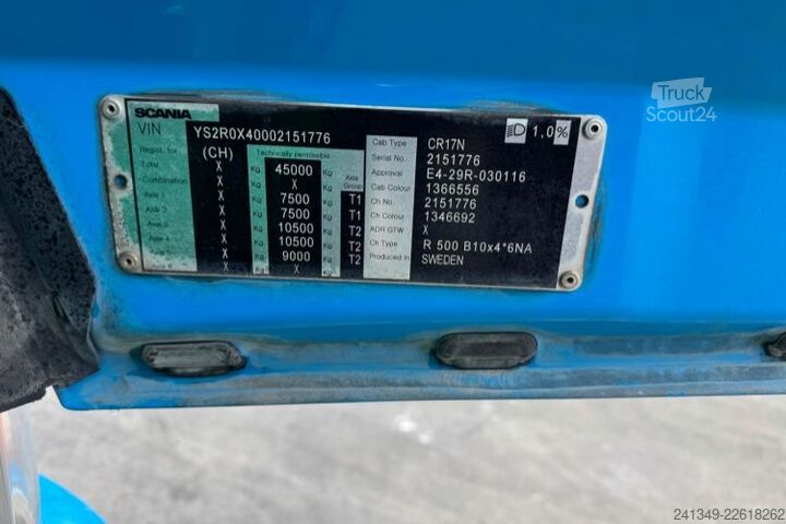 Camion benne SCANIA R500 10x4 20m3