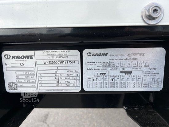 Semirremolque abierto con toldo KRONE MEGA SD, VARIOS, EDSCHA-VERDECK