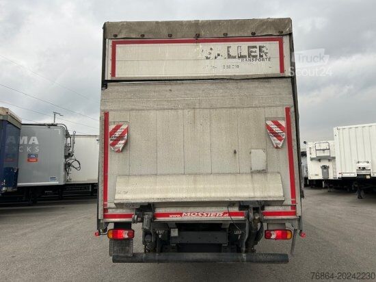 Camion cu platformă și prelată DAF LF 260 16 TONNER PLANE MIT LBW, MANUELL, E6,