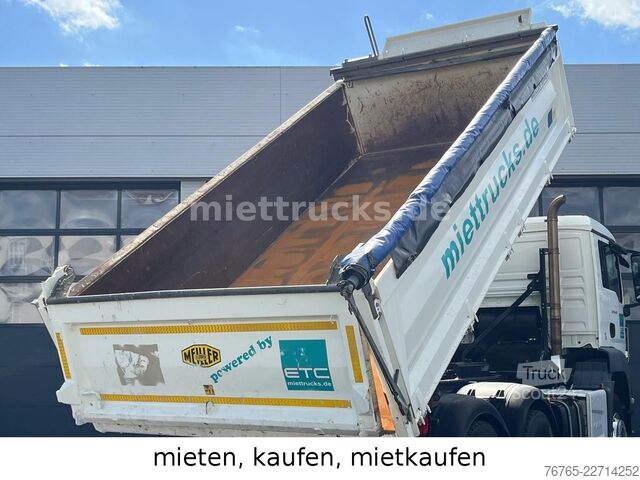 Driezijdige kipper MAN 26.470 6x4 Meiller Bordmatik Mietkauf 1555 Euro