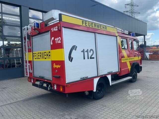 Furgoneta Mercedes-Benz 814 4x2 Feuerwehr Ziegler LF 8/6