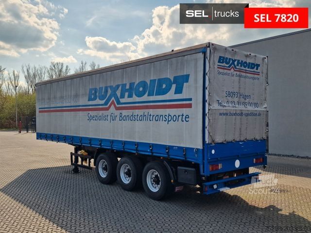 Åben sættevogn med presenning SCHMIDT Hagen SPC/39/E/10,5 / Coilmulde / Lenk-Liftachse