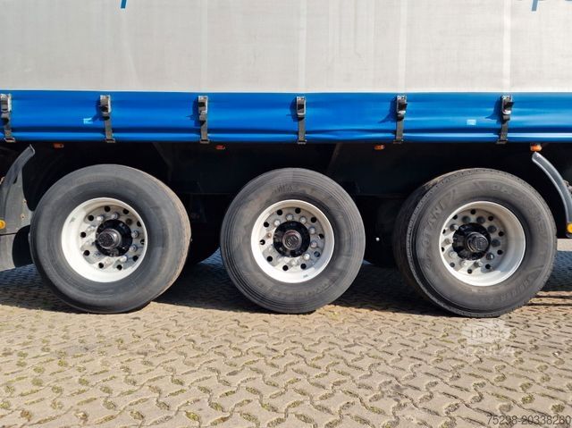 Åben sættevogn med presenning SCHMIDT Hagen SPC/39/E/10,5 / Coilmulde / Lenk-Liftachse