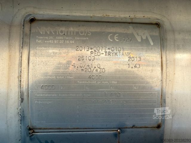 Вакуумная автоцистерна MAN TGM 14.250 VM-Tarm Stainless Steel 4000 l. Kombi