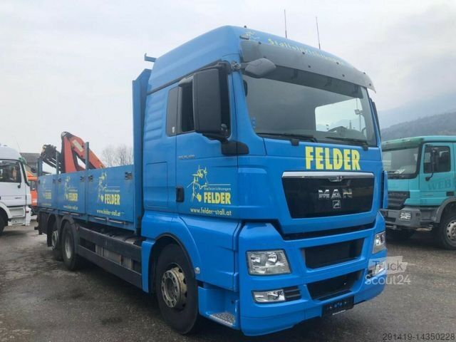 Φορτηγό με επίπεδη καρότσα MAN TGX 26.400  6x2-2 Pritsche mit Kran Eu 5 Bj 2008
