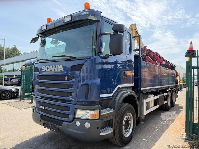 Open laadbak Scania G480 6x4 PRITSCHE + (31m) KRAN HMF 4720 K7 + JI...