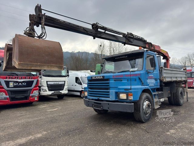 Самосвал SCANIA T112 DREISEITENKIPPER+KRAN PK14500B*1982*
