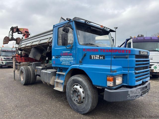 Самосвал SCANIA T112 DREISEITENKIPPER+KRAN PK14500B*1982*