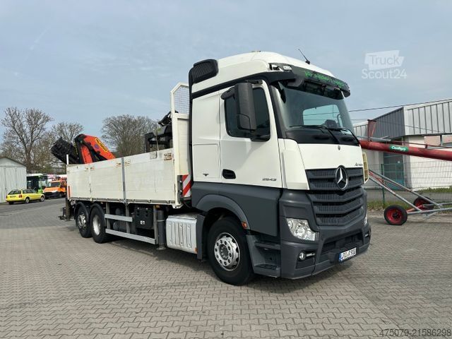 Automobilis ar plakanu platformu MERCEDES-BENZ Actros 2543 / Kran Palfinger PK 33002 + Jib