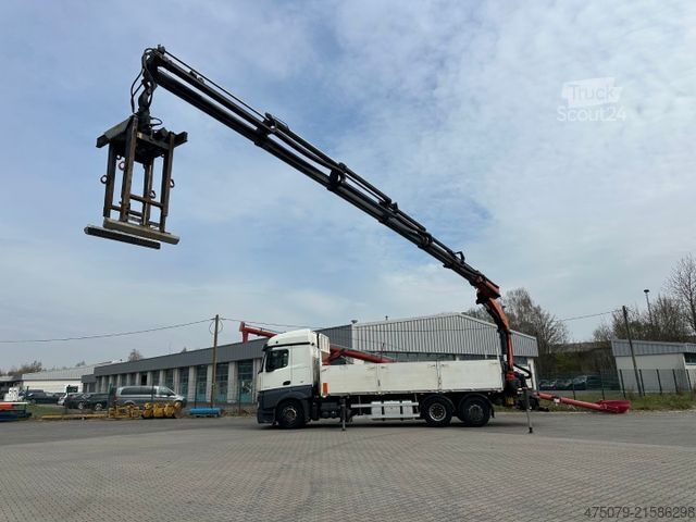 Automobilis ar plakanu platformu MERCEDES-BENZ Actros 2543 / Kran Palfinger PK 33002 + Jib