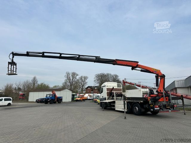 Automobilis ar plakanu platformu MERCEDES-BENZ Actros 2543 / Kran Palfinger PK 33002 + Jib