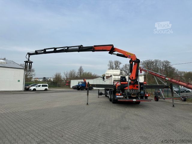 Automobilis ar plakanu platformu MERCEDES-BENZ Actros 2543 / Kran Palfinger PK 33002 + Jib