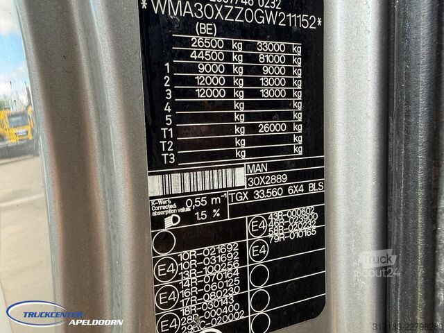 Тежък режим MAN TGX 33.560 81 Tons, 6x4 Naafreductie, Retarder,...