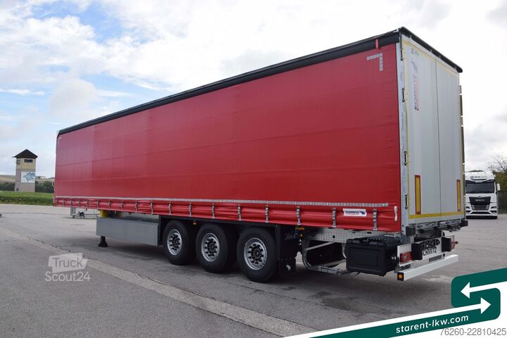 Semirimorchio con telone SCHMITZ CARGOBULL Hubdach Liftachse Palettenkasten LED MIETE
