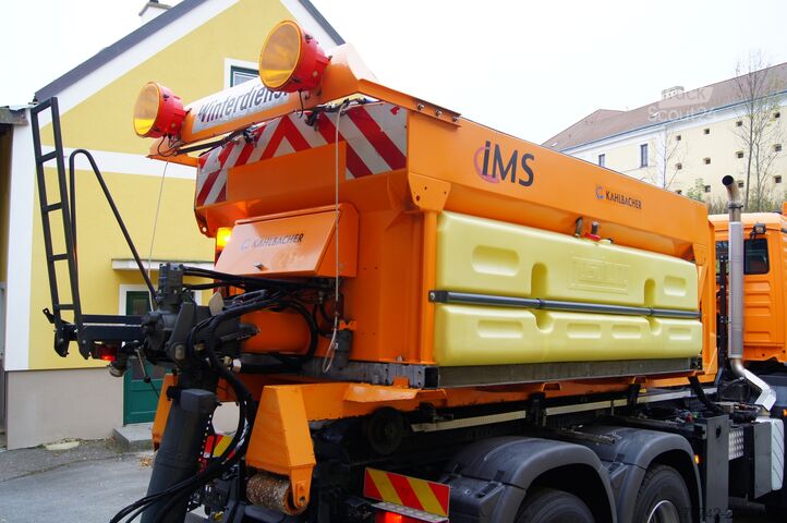 Сменяем контейнер (Abrollkipper) с разпръсквач, разпръсквач на сол Küpper-Weisser GMEINER/BUCHER Feuchtsalzstreuer Abroll