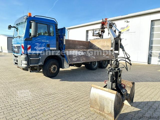 Τρίπλευρο ανατρεπόμενο φορτηγό MAN TGS 26.480 6X4 BB mit Atlas Kran