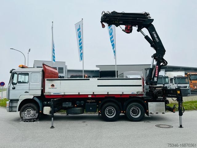 Teherautóra szerelt daru MAN 33.464 Kipper 6x4 / Kran Hiab 400 E7/ Funk/Winde