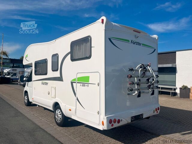 Alkoven kamper FORSTER A 699 HB - Festbett - Klima - Solar - Garage -