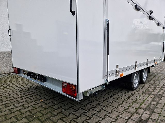 Remolque venta ambulante trailershop Messestand Infostand mobile Bühne 470x220 Licht