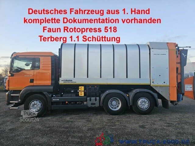 Atkritumu vedējs MAN TGS 28.320 Faun Rotopress 518 Terberg Schüttung