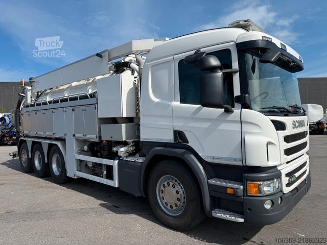 Φορτηγό δεξαμενή κενού SCANIA P450 8x4*4 Hvidtved Larsen FlexLine 412 PED