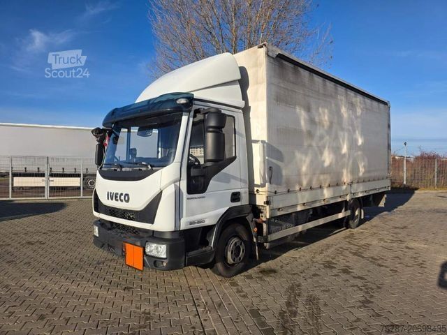 Samochód dostawczy z plandeką IVECO 80-220 Eurocargo, Gardine, Ladebordwand, 1.Hand