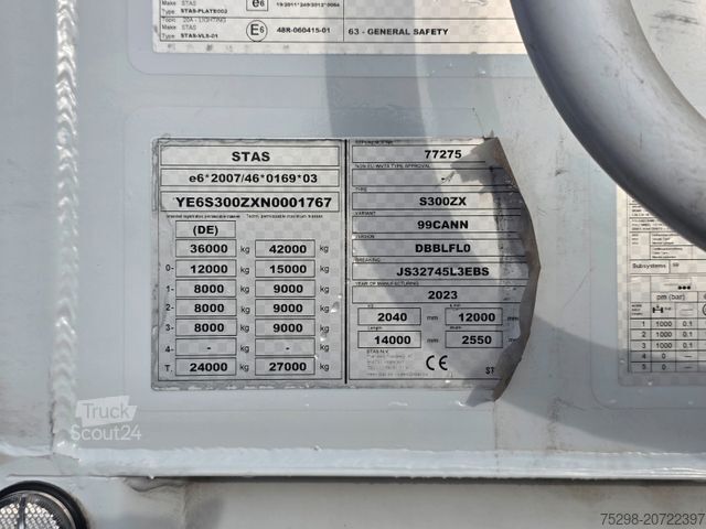 Auflieger mit Walkingfloor STAS S300ZX /ADR Typ EX II, FL, OX, AT / 2 Liftachsen