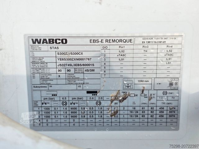 Auflieger mit Walkingfloor STAS S300ZX /ADR Typ EX II, FL, OX, AT / 2 Liftachsen