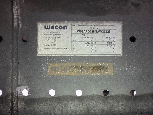 Open trailer with tarp WECON APD218 / Aluklappen