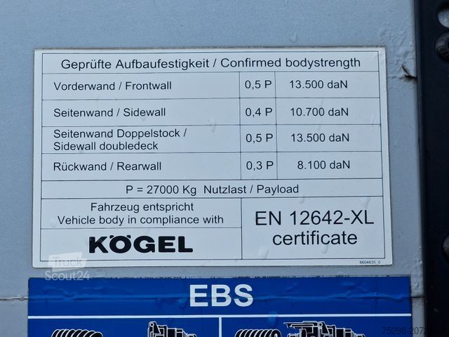 Open oplegger met zeil KÖGEL S24-1 / Hubdach / EDSCHA