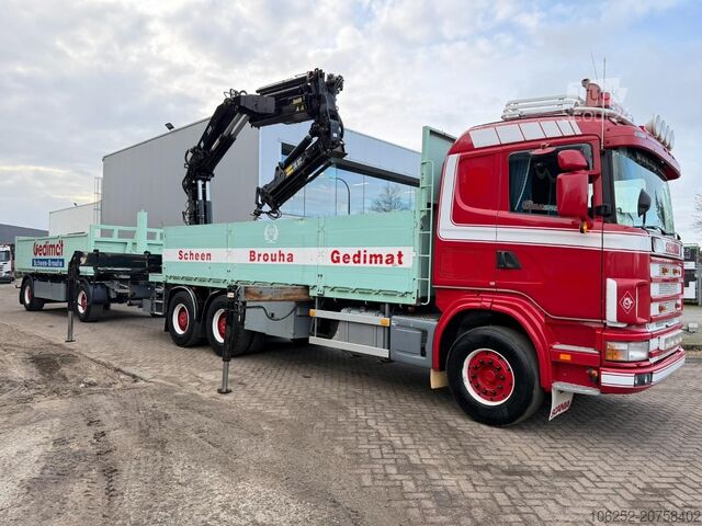 Autokrāna kravas automašīna Scania 164L-480 V8 6x4 + CRANE HIAB 350-4 + JIB 90-4 -...