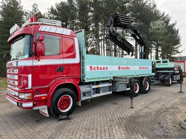 Autokrāna kravas automašīna Scania 164L-480 V8 6x4 + CRANE HIAB 350-4 + JIB 90-4 -...