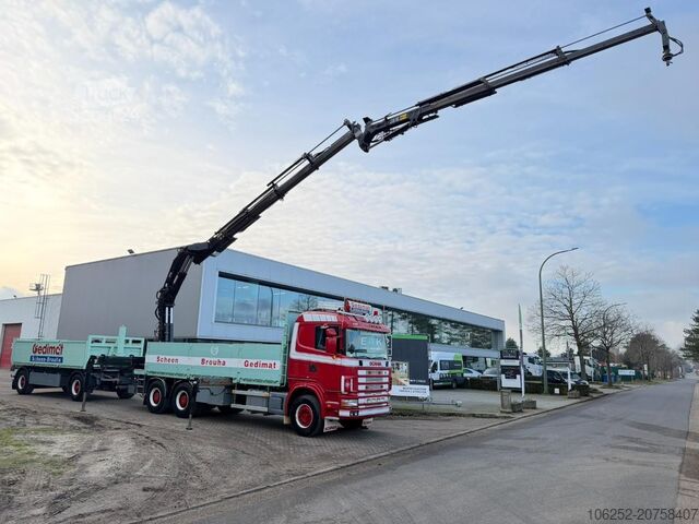 Iekraušanas platforma Scania 164L-480 V8 6x4 BAUSTOFF + KRAN HIAB 350-4 + JI...