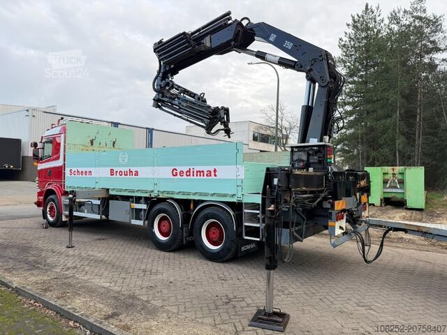 Iekraušanas platforma Scania 164L-480 V8 6x4 BAUSTOFF + KRAN HIAB 350-4 + JI...